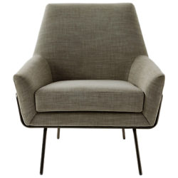 west elm Lucas Wire Base Chair, Linen Weave